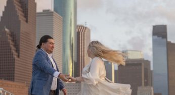 Houston Sunset & Night Engagement Photos